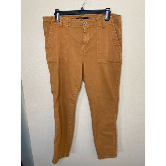 Stitch Star Womens Slim Fit Brown Ankle Pants 14 Cotton Blend - Picture 2 of 8